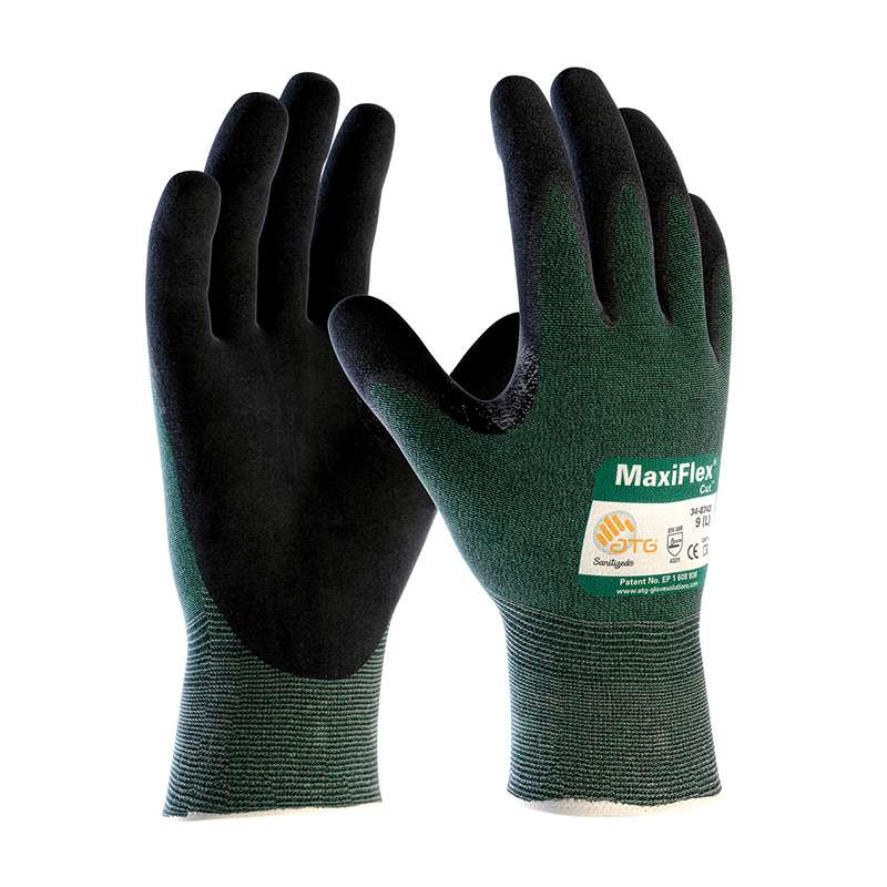 MaxiFlex® Cut™ Seamless Knit Engineered Yarn Glove with Premium Nitrile Coated MicroFoam Grip on Palm & Fingers, Touchscreen Compatible, Large, 12 Dozen per Case